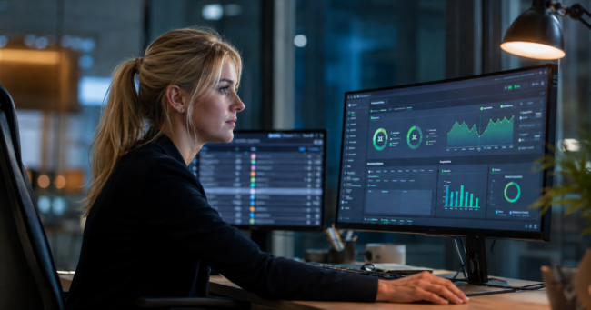 NIS2 Microsoft 365 Umsetzung – IT-Experte prüft Security-Dashboard – AURUM GmbH Nürnberg
