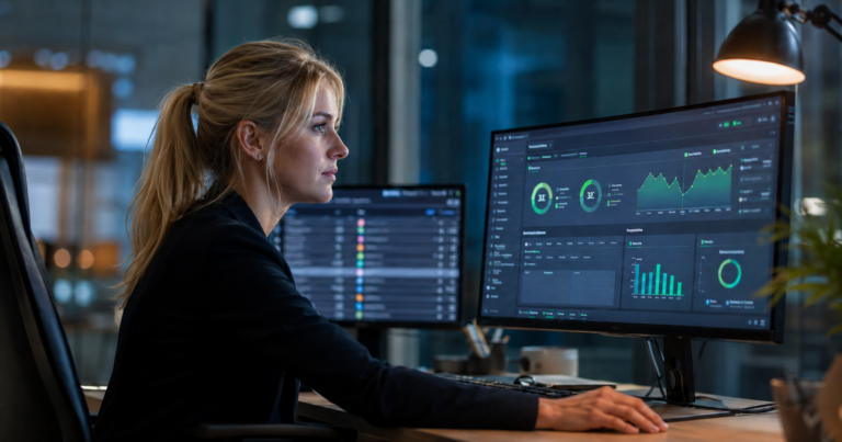 NIS2 Microsoft 365 Umsetzung – IT-Experte prüft Security-Dashboard – AURUM GmbH Nürnberg